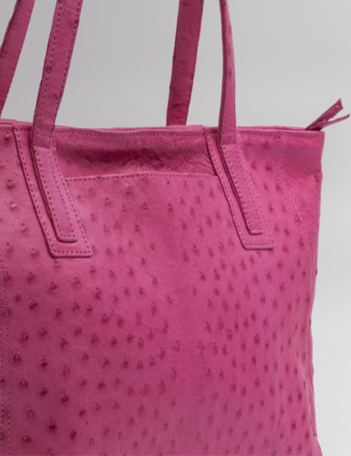 Linda | Ostrich leather tote bag – pink