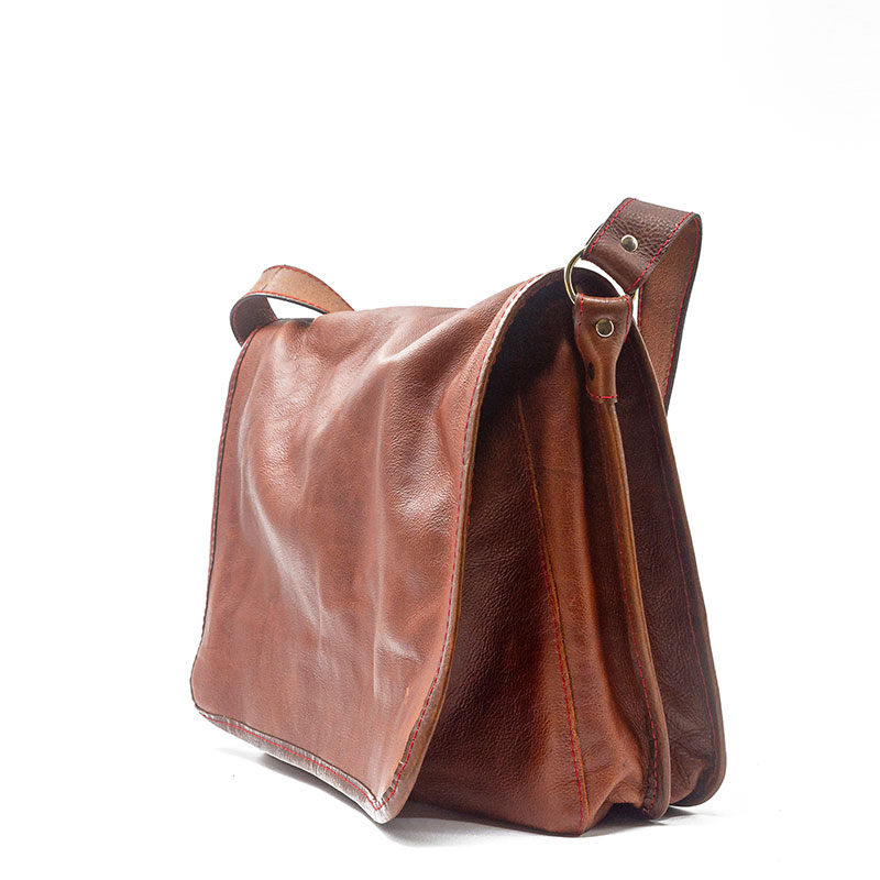 Handmade leather messenger bag, Leather mail bag